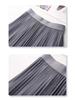 Women's Gradient Mesh Pleated Midi Skirt - 2025 Spring Collection, High Waist A-line with Slimming Drapes