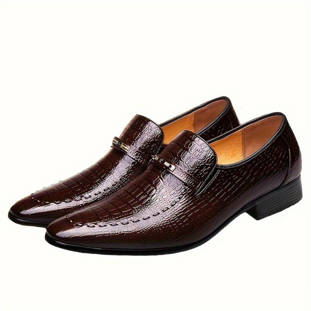 Mens Crocodile Pattern Leather Shoes Big Size Embossed Dress Shoes