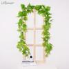 Artificial Grape Leaf Green Vine Sweet Leaf Rattan Plastic Decor for Ceiling Vegetable Fruit Orchard Outdoor Wedding Pendant