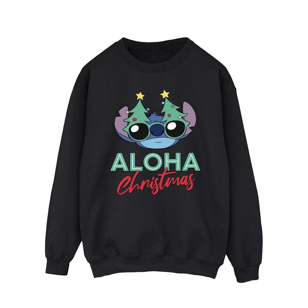 Disney Mens Lilo And Stitch Christmas Tree Shades Sweatshirt
