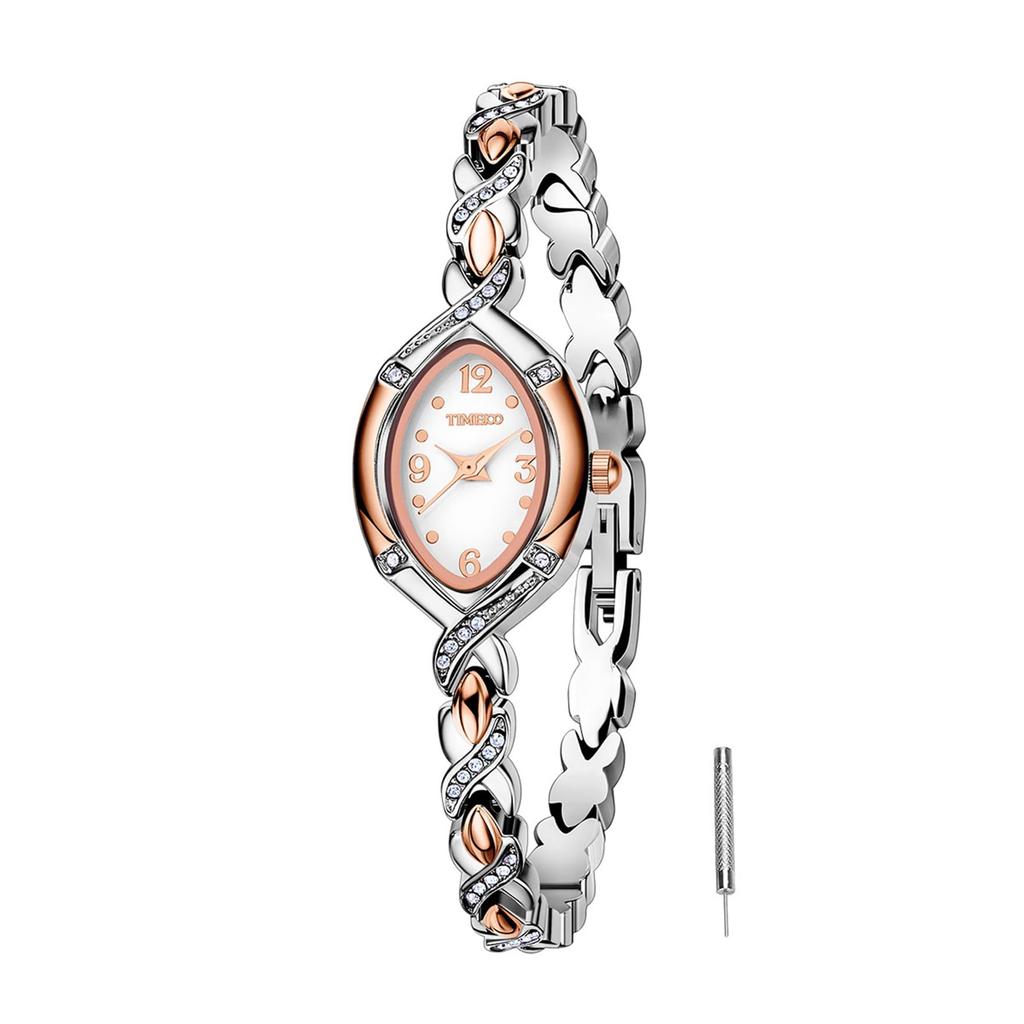 TIME100 Bracelet Watch with Citizen 30M Water Silver and Rose Gold Women's Japanese-Made Movement, Dual-Tone Design, Resistance,