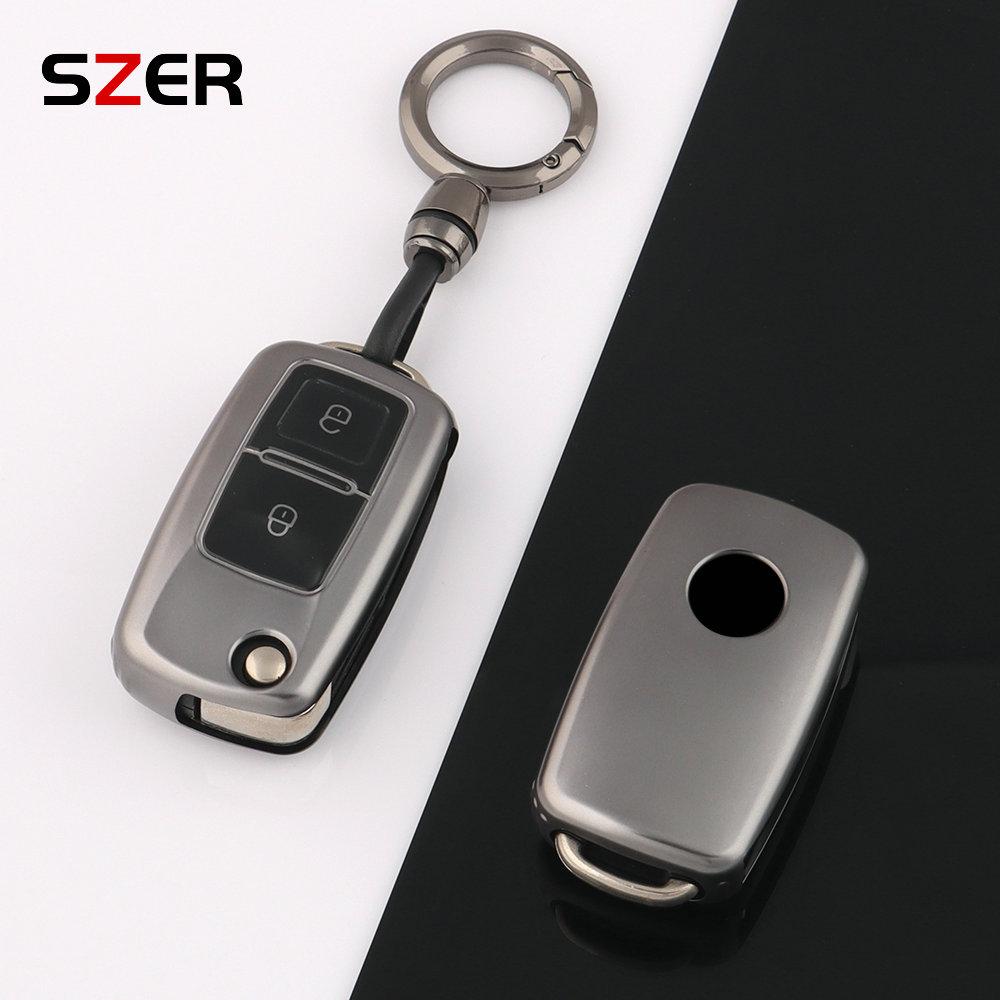 Etui na kluczyk samochodowy z TPU z 2 lub 3 przyciskami do Volkswagena, VW, Polo, Golfa, Passata, Tiguana, Beetle, Caddy, T5, Up, Eos, Skody, Octavii, Seata, Leona, Altei