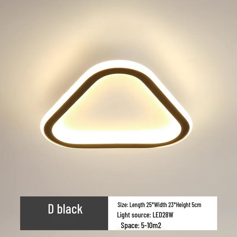 Modern Black Round LED Ceiling Light for Hallways
