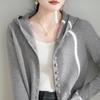 Women's Wool Sweater Qinghe Cashmere 50% Silk 50% Wool Autumn and Winter Wool Cardigan Soft and Warm
