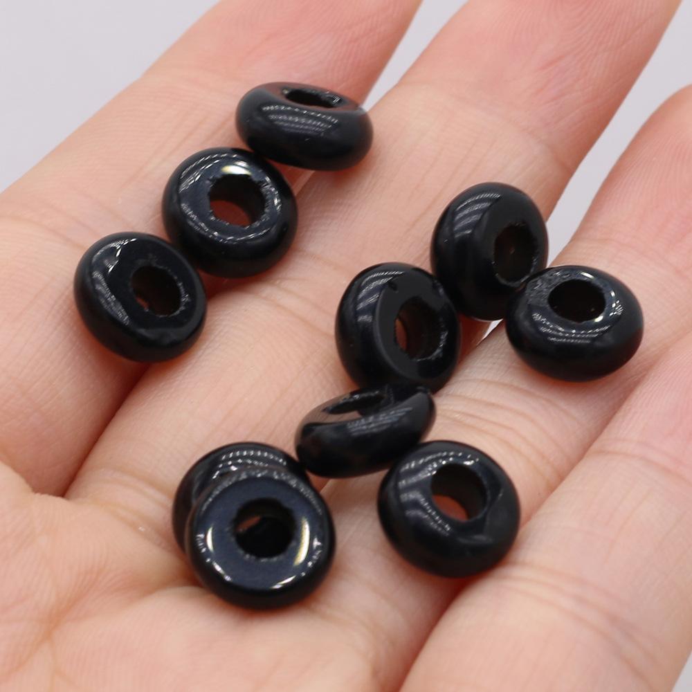 Round Bead Big Hole Loose Beads Agates Lotus  Perforated Beads Agates Stone Beads  Jewelry Making