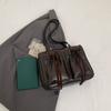 Commuter Vintage Underarm Bag Women's Bow Double Pocket Tote Bag Large Capacity Shoulder Bag