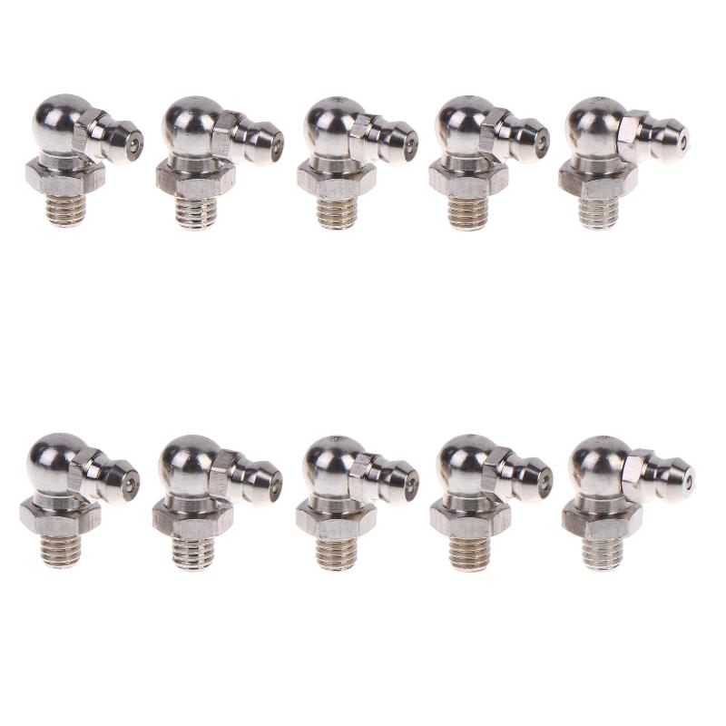 5/10Pcs Ss201 Ss304 Metric External Thread Straight Elbow Type Grease Nipple For Grease Gun Stainless Steel Grease Nipple