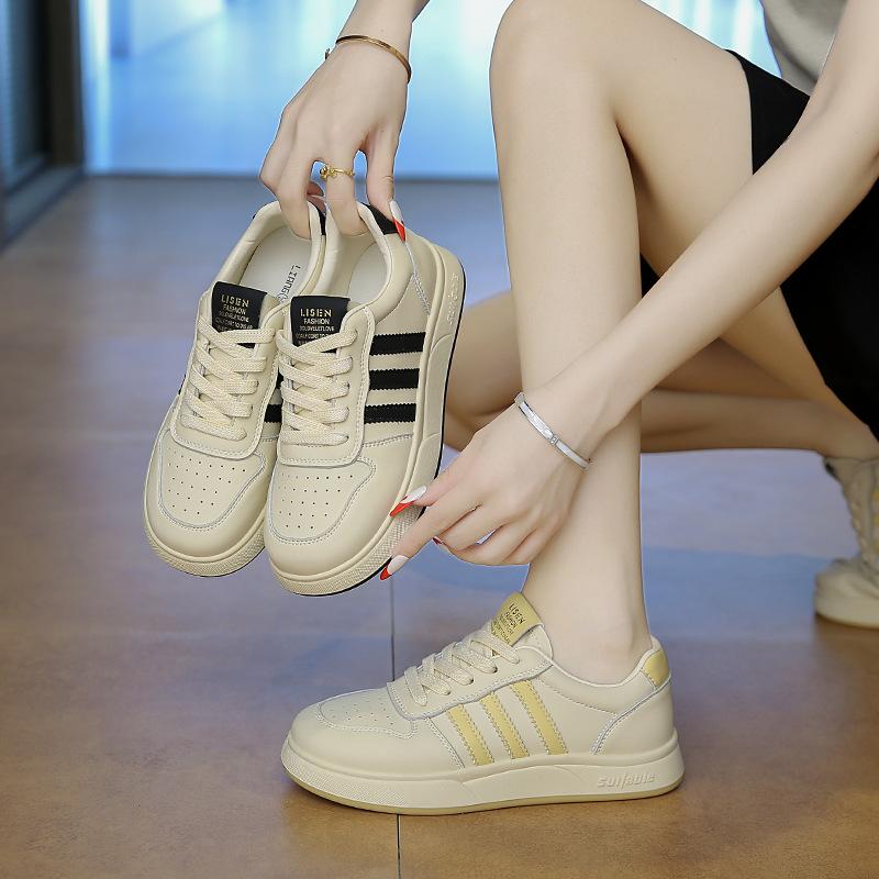 High-value summer women's single shoes, versatile moral training shoes, comfortable thick-soled outer wear, light white shoes, four-season regu