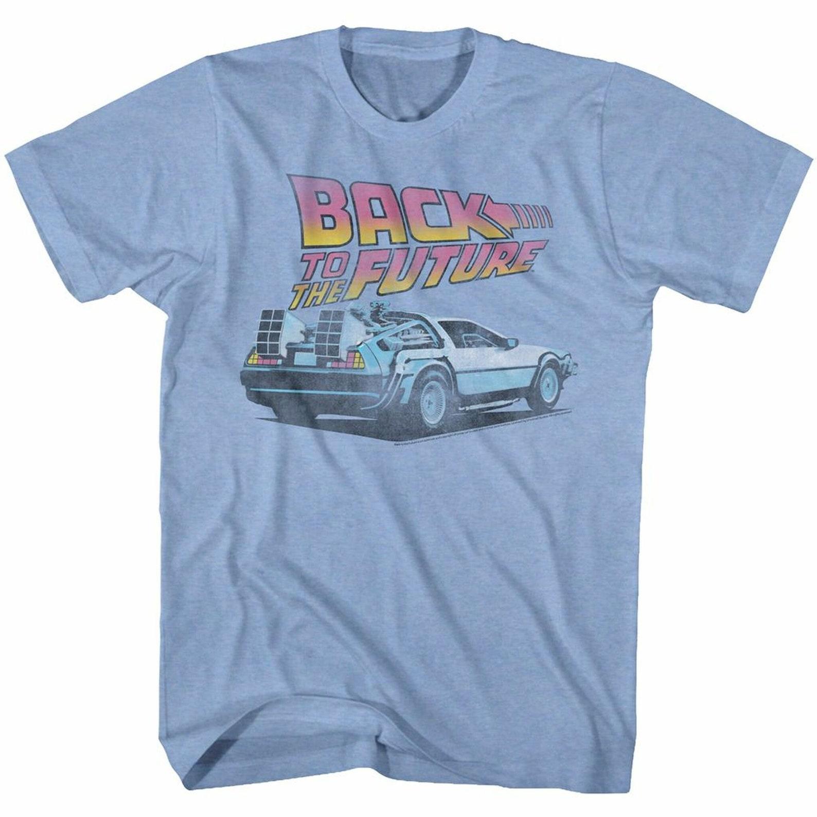 Back To The Future Future Light Blue Heather Adult T-Shirt 4XL