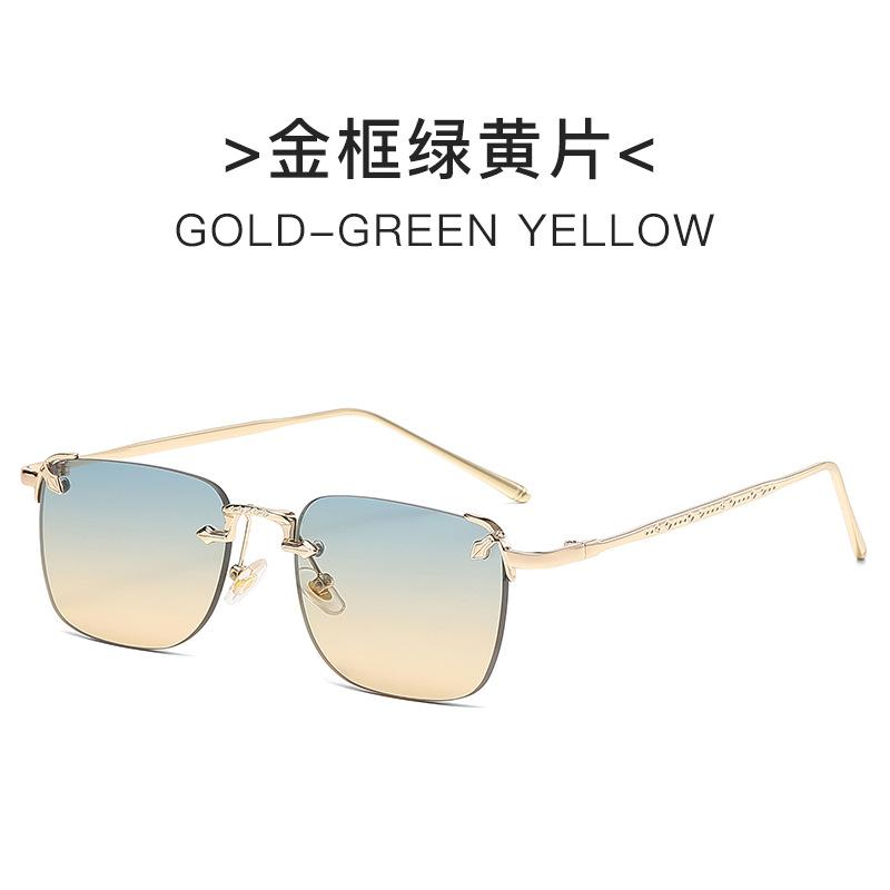 Vintage Sunglasses For Women Colorful Gradient Lenses Fashionable Glasses Double Bridge Glasses Metal Decoration For Men Women