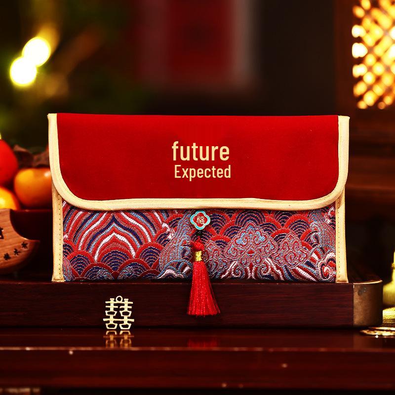 Elegant Wedding Red Envelopes 2026: High-Grade Fabric, Tea Ceremony Set, Parents' Address Change Pair.