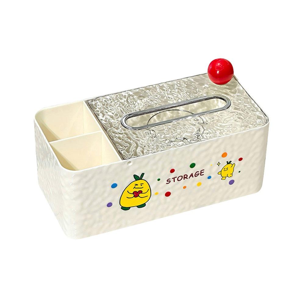 Multifunctional Tissue Box Cartoon Desktop Storage Box Cute Tissue Holder Home Office