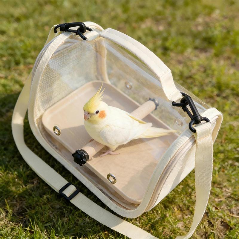 Parrot Portable Travel Carrier Transparent Waterproof Outdoor Bird Bag for Small Parakeets Lovebirds Vet Appointments
