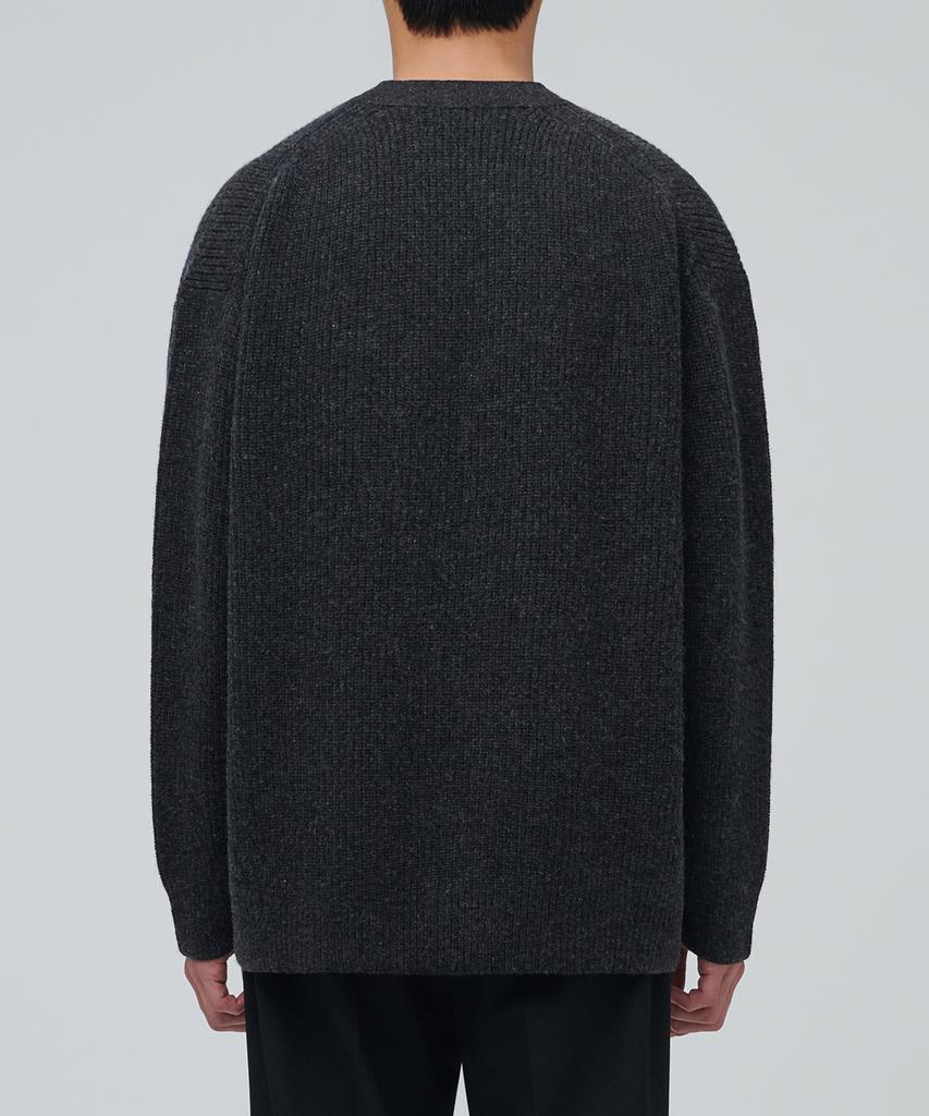 Musinsa Standard Lambswool Oversized Cardigan [Charcoal Gray]