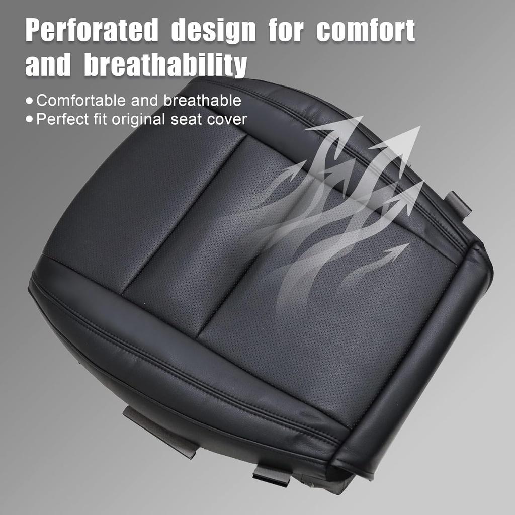 GXARTS perforierte Leder-Fahrersitz-Boden-Ersatzsitzbezug Schwarz Passend für Jeep Grand Cherokee 2011-2016 Passend für Dodge Durango 2011 2012