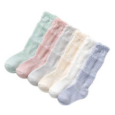 Summer Baby Sock Korean Fashion Solid Color Series Knee High Sock for Toddler Cute Infant Soft Breathable Anti-mosquito Socks