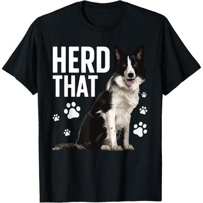 Funny Border Collie Art For Men Women Border Collie Lover T-Shirt