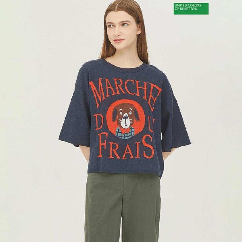 

[Benetton] Benetton Dog Big Point Knit Bakpb8531 NY_navy/OS