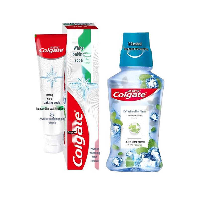 Colgate Oral Care Set: Vitality Mint Mouthwash & Toothpaste