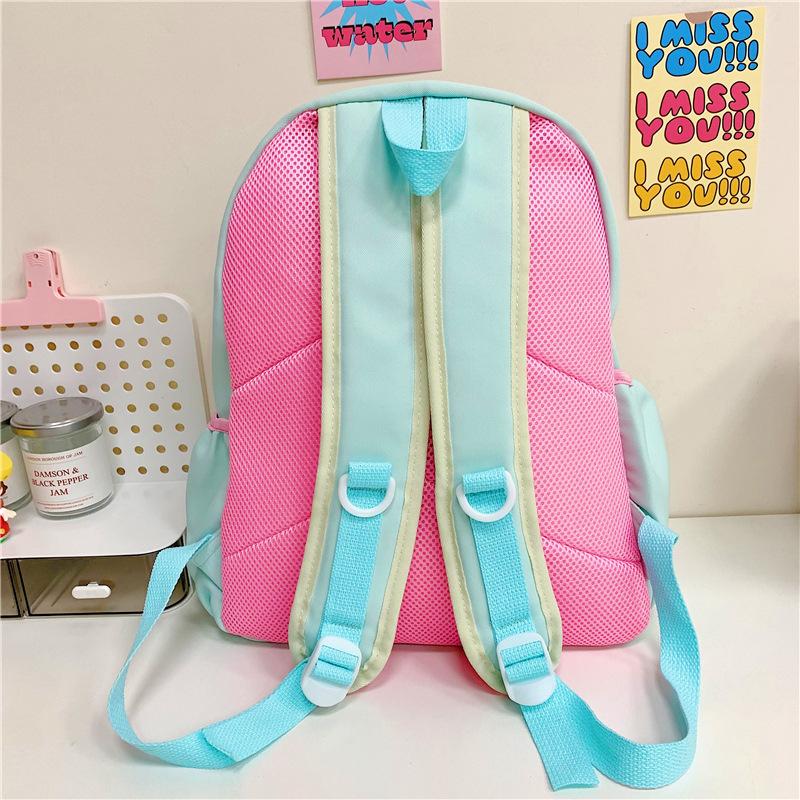 Schoolbag new Japanese ins high value fresh and sweet candy color bar pain bag junior high school students lightweight backpack