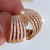 Luxury Female White Zircon Stone Hoop Earrings Fashion Silver Color Wedding Jewelry For Women