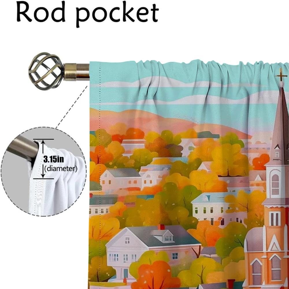 Gardiner til stue Gardiner Gotisk Høstfarger Halloween-dekorasjon Tyll til soverom Romdeler Hjemmeinteriør Gardiner