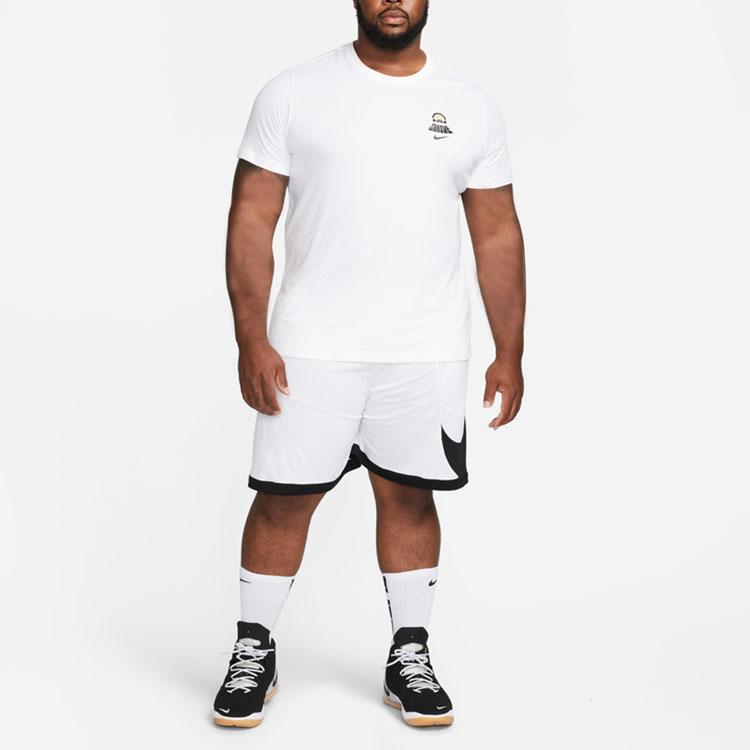 Nike Lebron Dri-Fit Animal Print Back Crew Neck T-Shirt Men Tops White DR7648-100