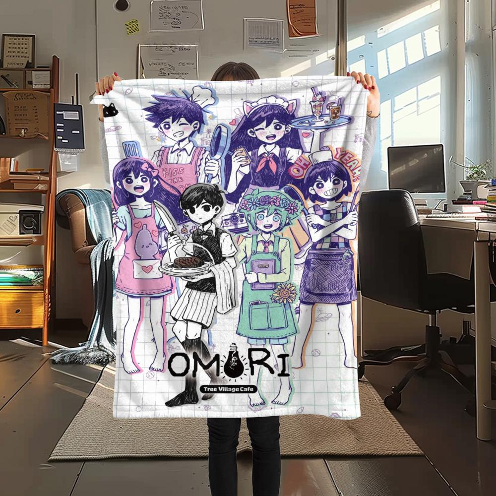 1 ks Deka z flanelu s potiskem hry Omori 6, Vysoká kvalita, Pohodlná pro všechna roční období, Domácí dekorace, Teplo a pohodlí, Perfektní pro vánoční dárky101
