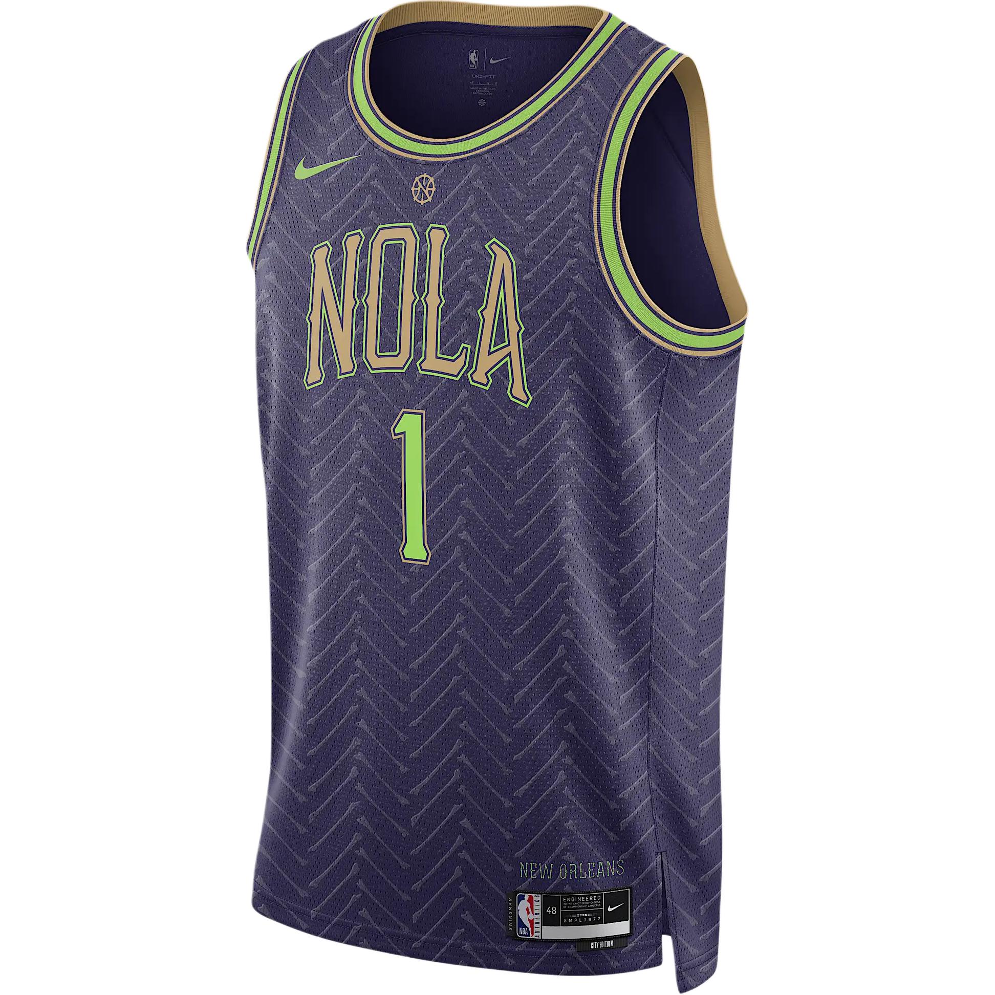 Nike Zion Williamson New Orleans Pelicans 2024/25 City Edition Men s Nike Dri FIT Nba Swingman Jersey FQ4351-537 L（48）