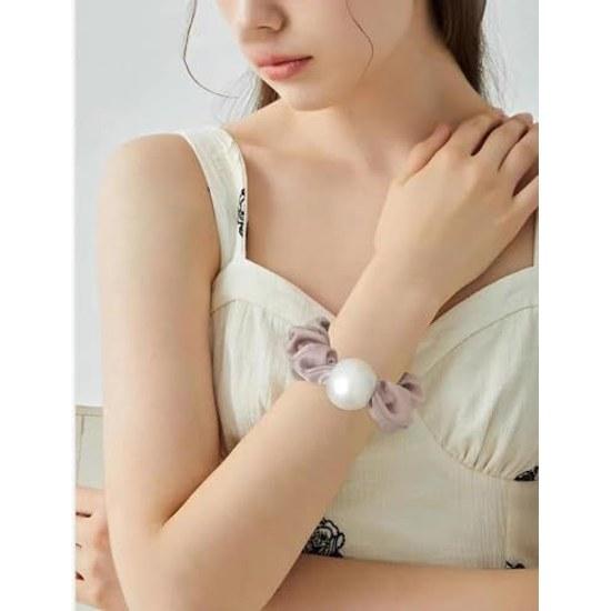 Hair tie 2-piece set pearl-like chouchou non-marking rubber stylish holder accessory adult arrangement ladies