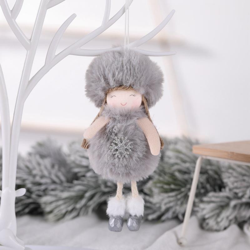 

Рождественские украшения Креативная кукла-подвеска Ангел Девочка Рождественская елка Подвеска Рождественские принадлежности серый