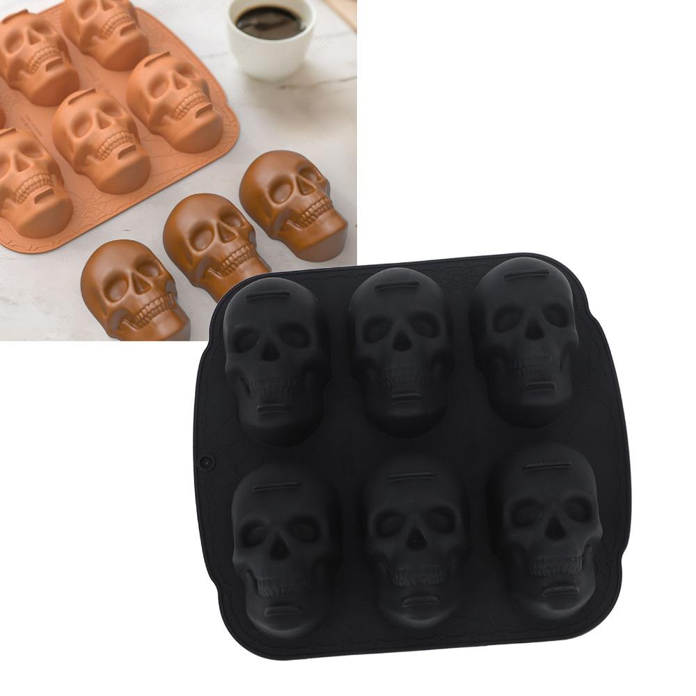 Elasticity Skeleton Head Cake Mold Food Grade Silicone Skull Baking Mold  Halloween