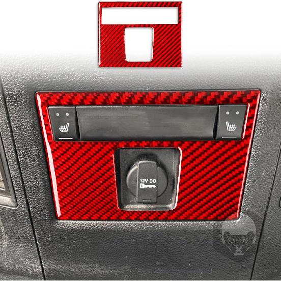 Red Carbon Fiber Dashboard trument Speedometer Tachometer Frame Panel Cover Car Interior Compatible with Dodge Ram 1500/2500/3500 2013 2014 2015 2016