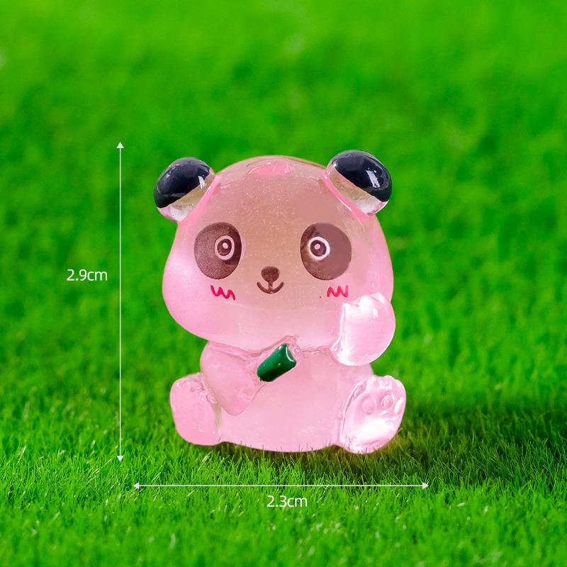 Micro-landscape Glow-in-the-dark Red Panda Cute Animal Figurines Garden Decoration Accessories Car Desktop Resin Small Ornaments