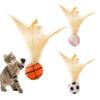 Katze Hüpfball Spielzeug Basketball Fußball Baseball Katze Sprungspielzeug Gummiball Kauspielzeug mit Federn für Interaktives Spielen Selbstunterhaltung Langeweile