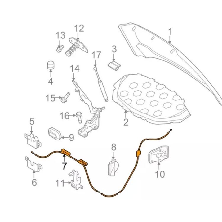Car Engine Hood Release Cable Automotive Accessories for S80 XC70 Hood Release Cable Spare Parts 30671768