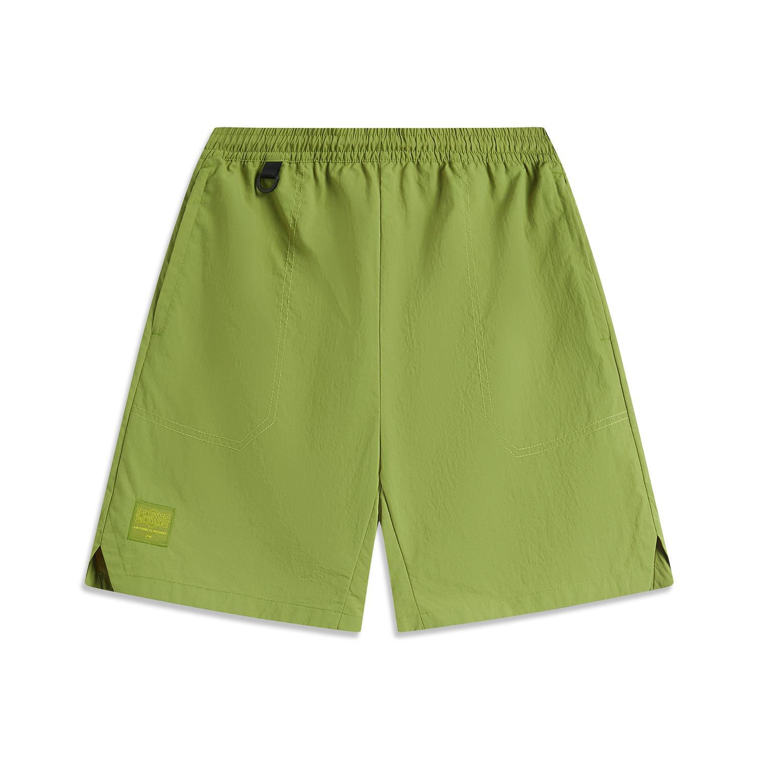 

Li Ning Sports Lifestyle Series Solid Color Mid Waist Comfortable Breathable Versatile Casual Shorts Men shorts Grasshopper-Green AKSV301-2 M