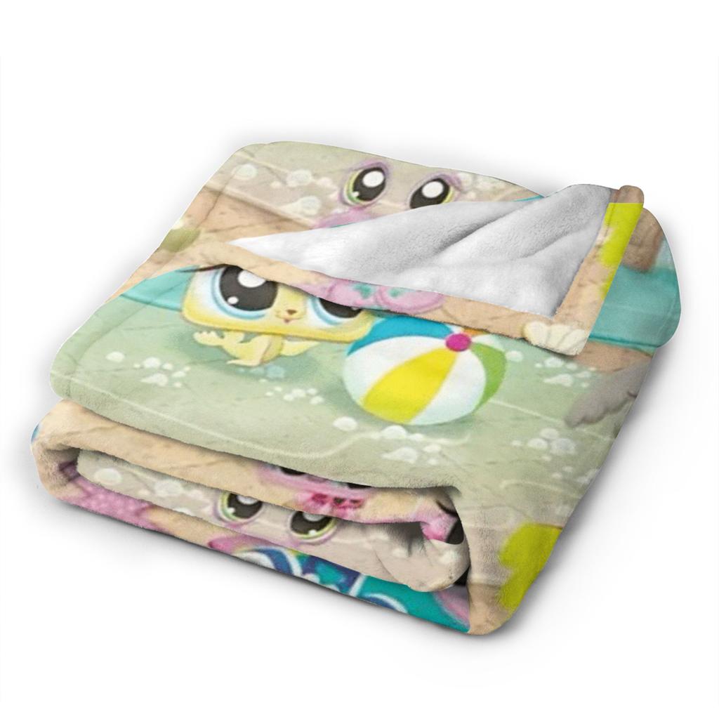 Littlest Pet Shop Blanket  Super Warm Comfortable Plush Throw Blanket For Child Couch Chair Sofa Bed Flannel Bedspread Bed Cover