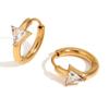 MamacitaSlay 316L Stainless Steel Zircon Hoop Earrings 18K Gold Plated Waterproof Simple Jewelry Women's DIY Earrings 2026 Gifts