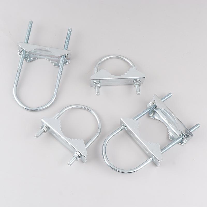 M6U Bolts Heavy Duty Anti-Rust Mast To Mast Mount Bracket Kit For TV CB Ham Double Antenna Mast Clamp V Jaw Block
