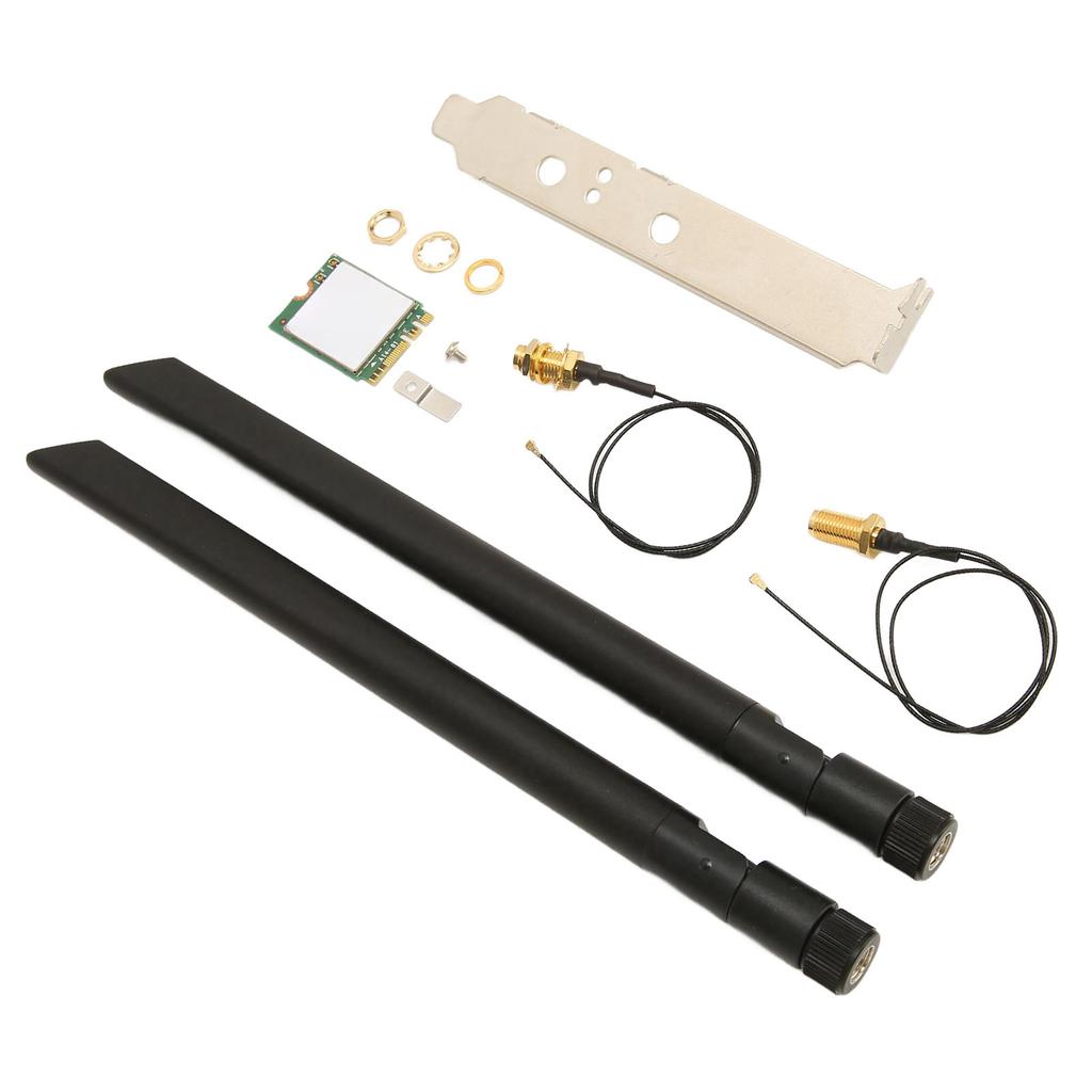 Wireless Card WIFI6E 5374M Gigabit 5G Dual Band NGFF M2 Interface Network Card with Antenna Connecting Cable Single