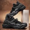 2025 Summer Fly-woven Mesh Shoes Breathable and Light Foot Cover Platform Sports Shoes Outdoor Casual Dad Shoes Men's Soft Sole