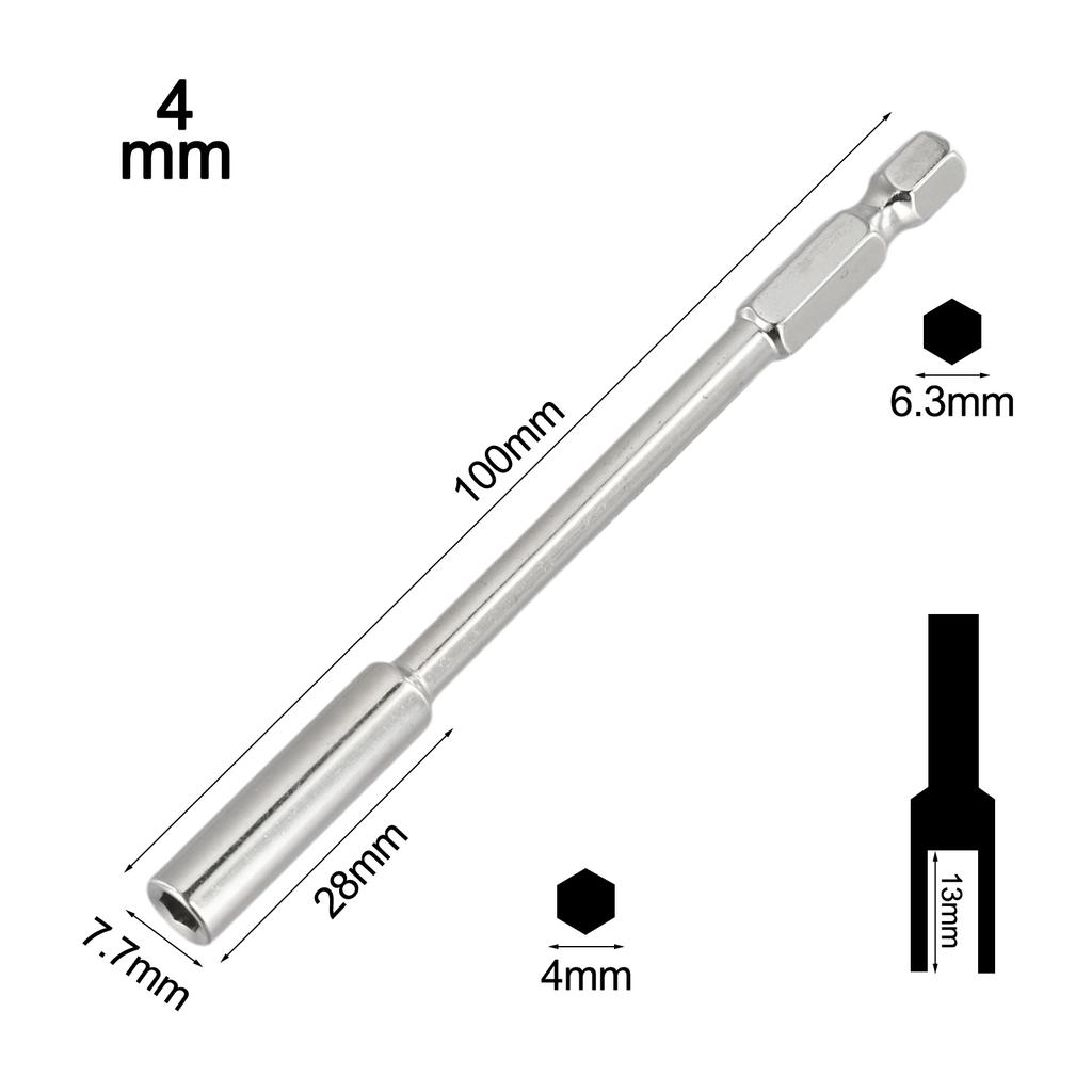 6.35mm Shank Extension Bit Holder For Maintenance 100mm Extension Locks Without Slipping For Various Scenarios