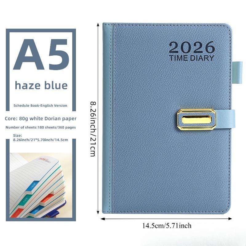 1PC 2026 Cross-border English Spanish Schedule Book Time Planner Thickened 365 Days Daily One Page Notepad