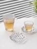 Chinese Style Calligraphy Glass Mat Simple Household Teacup Base Teacup Heat Insulation Mat Creative Kung Fu Tea Set Accessories