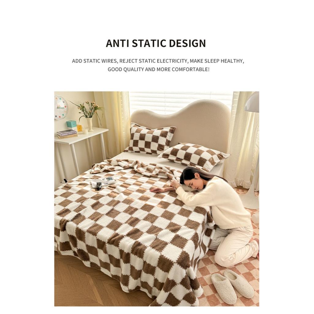 Shu Mian Fleece Blanket Bed Sheet Plush Double sided Summer Air Conditioning Cover Blanket Office Blanket