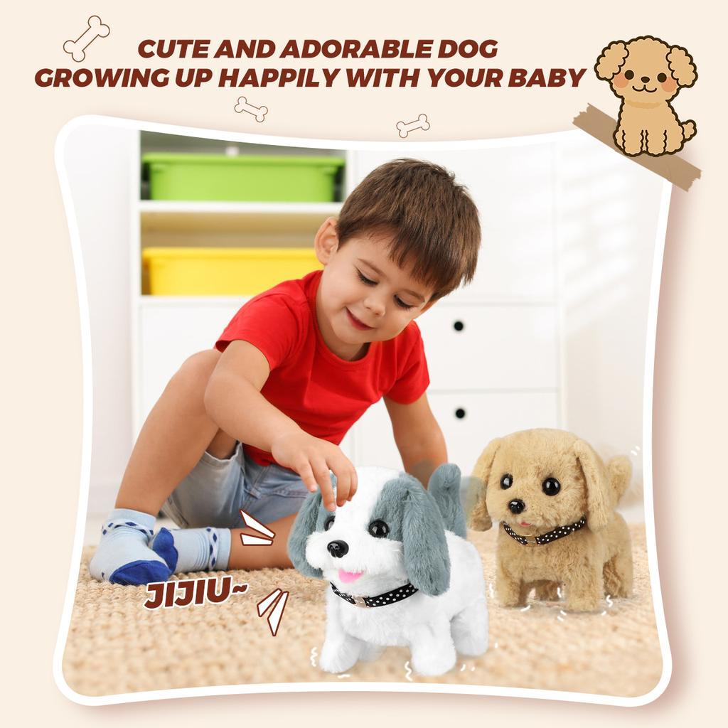 6 Styles Realistic Plush Simulation Smart Dog Children Toy Can Walking And Call Electric Plush Robot Pet Dog Toddler Christmas