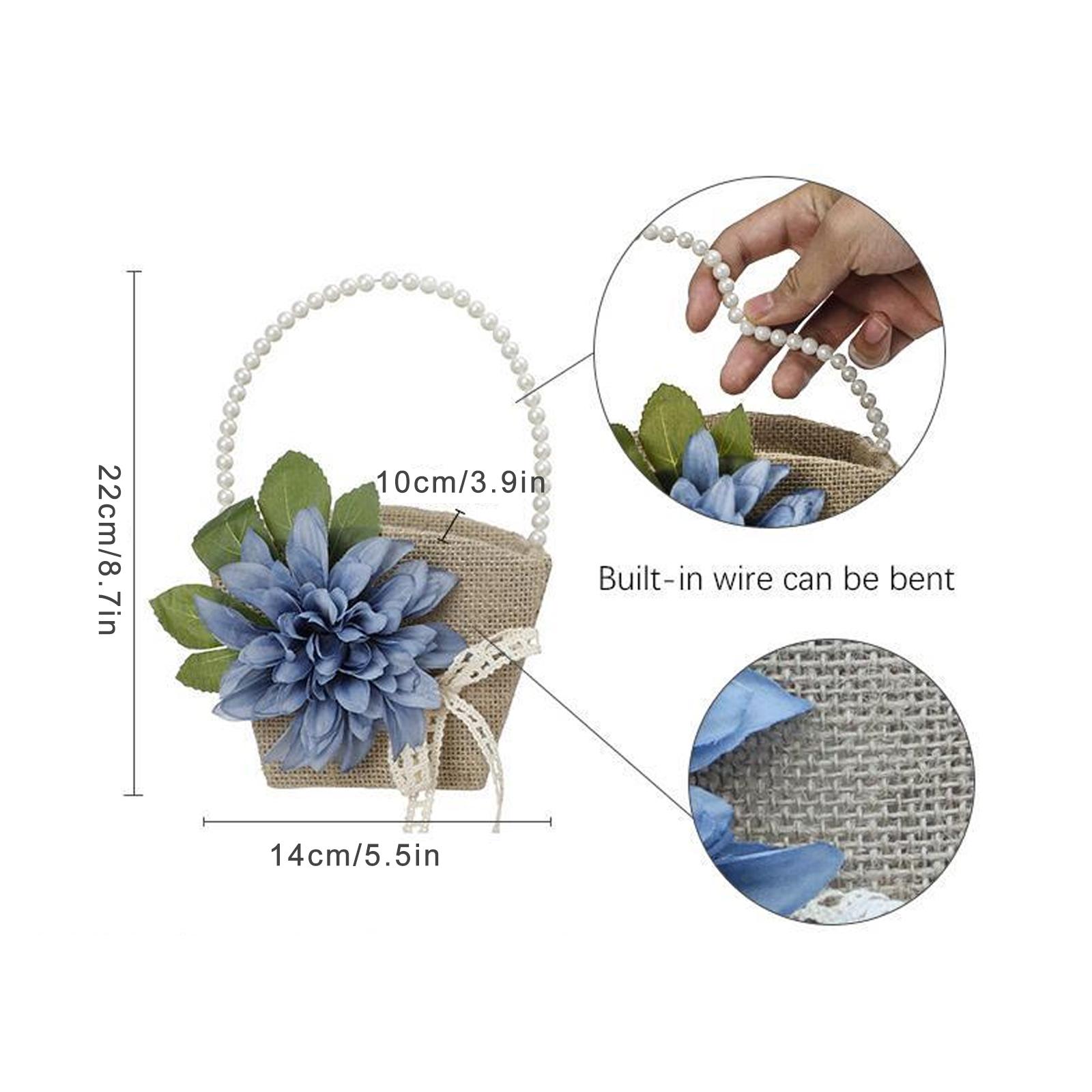 Свадебная корзина для девочки-цветочницы, корзина для лепестков для девочки-цветочницы на свадьбу Type 1