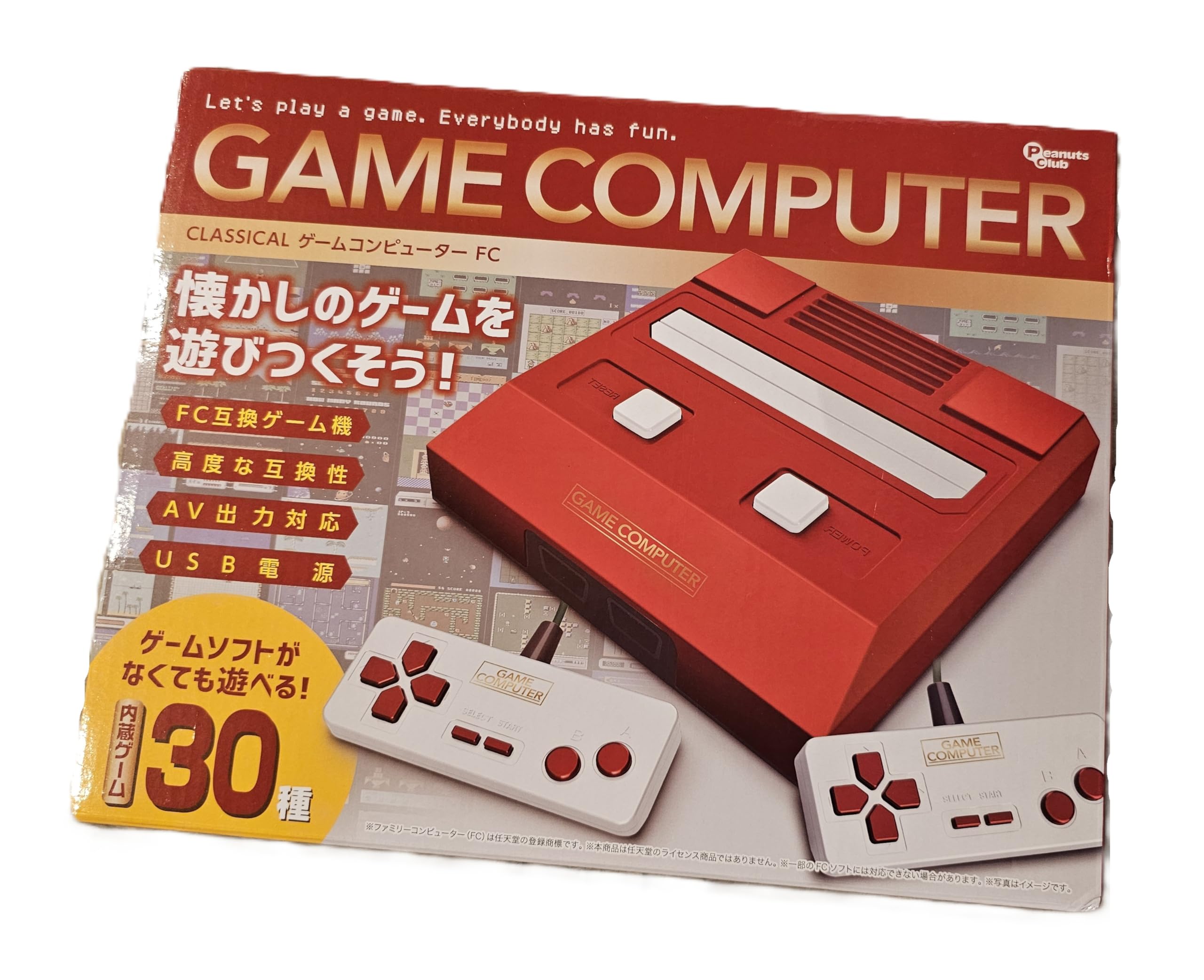 

Classical Game Famicom 30 2 Controllers 2P CLASSICAL Computer, Compatible, Built-in Games, Included, Compatible, (Red)