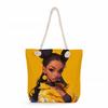 Multifunctional Fairy Tale Style Printed Thick Rope Shoulder Beach Bag Casual Large Capacity Handbag 0106 CLE
